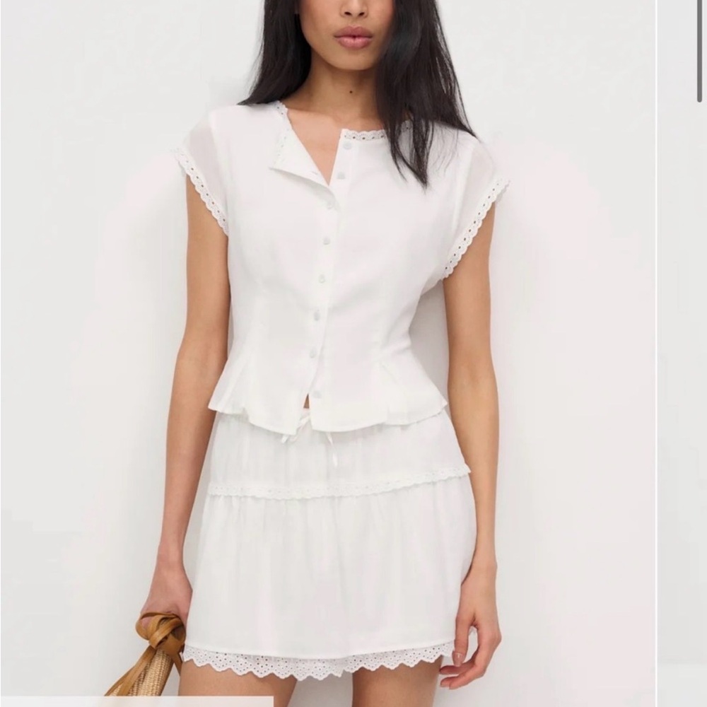 Reformation White Mini Skirt